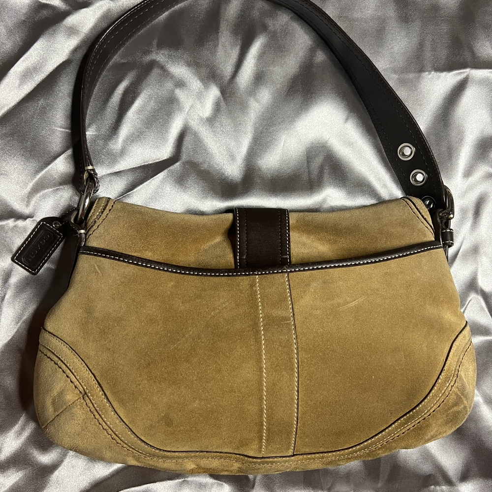 Coach Soho Tan and Brown Suede Shoulder Bag - Picture 2 of 11